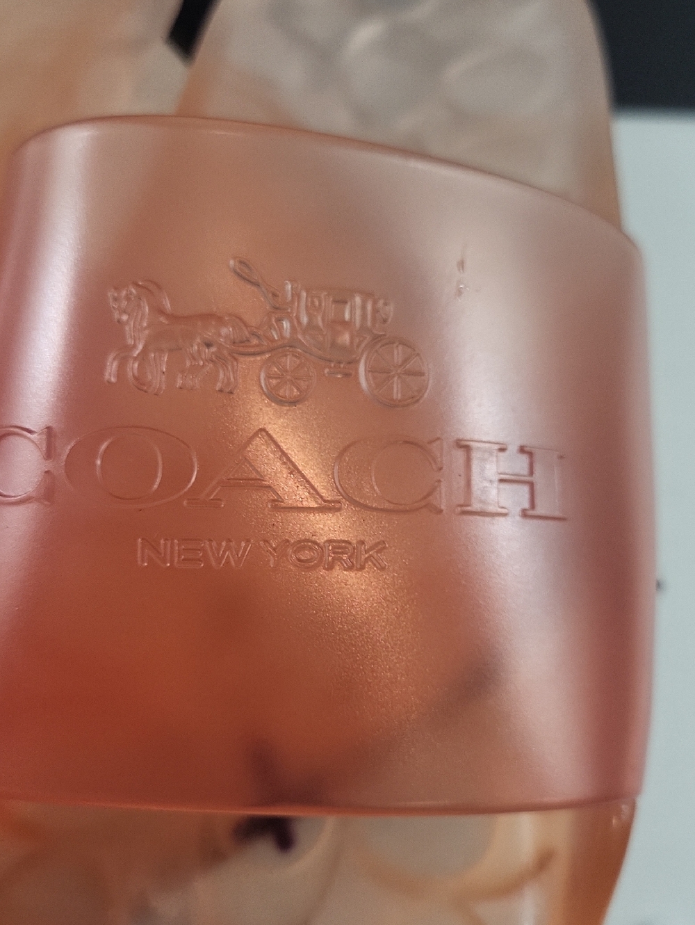 Nwt, COACH Transparent Orange Slide Sandals, Size 6 - Picture 5 of 7